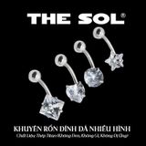  Khuyên Rốn Titan Unisex Đính Đá Nhiều Hình 