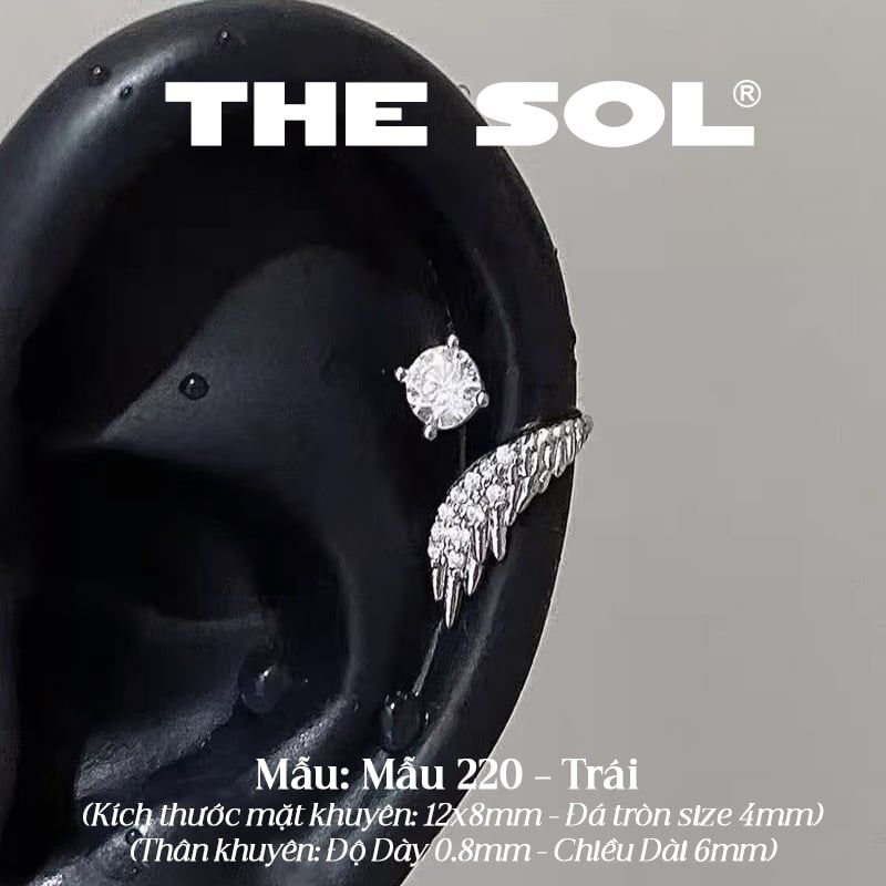  Khuyên Tai Thép Xi Mạ The Wing - Mẫu 220 