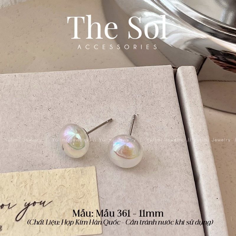  Bông Tai Hàn Quốc Hologram Bean - Mẫu 361 