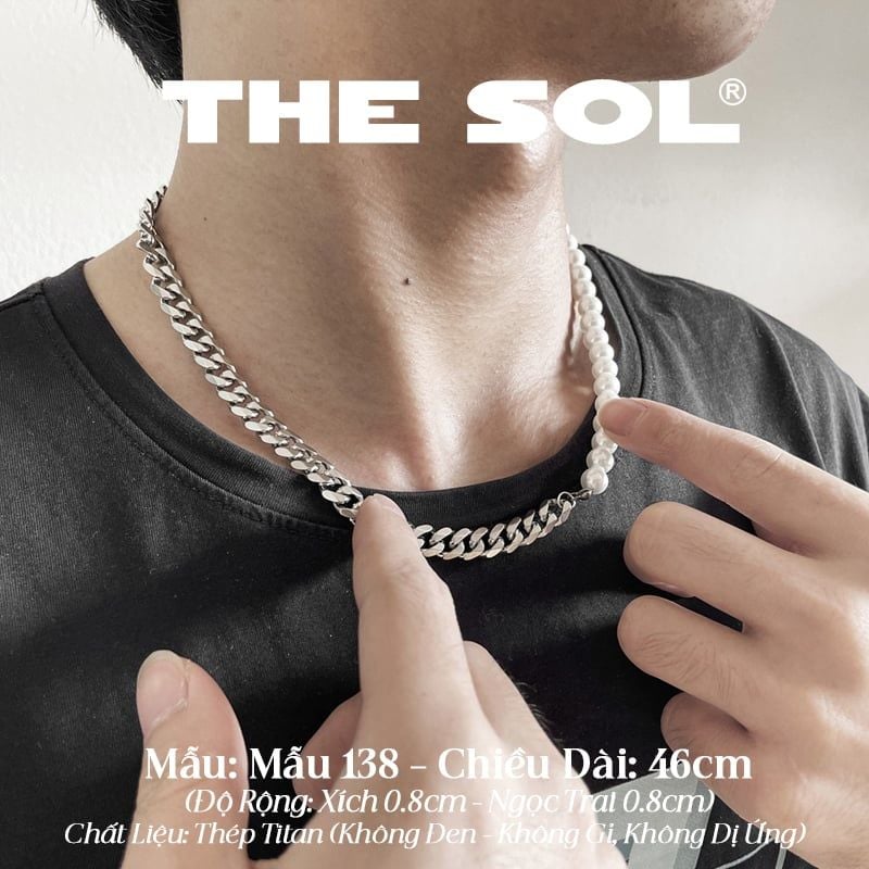  Dây Chuyền Titan Unisex Pearl Chain - Mẫu 138 