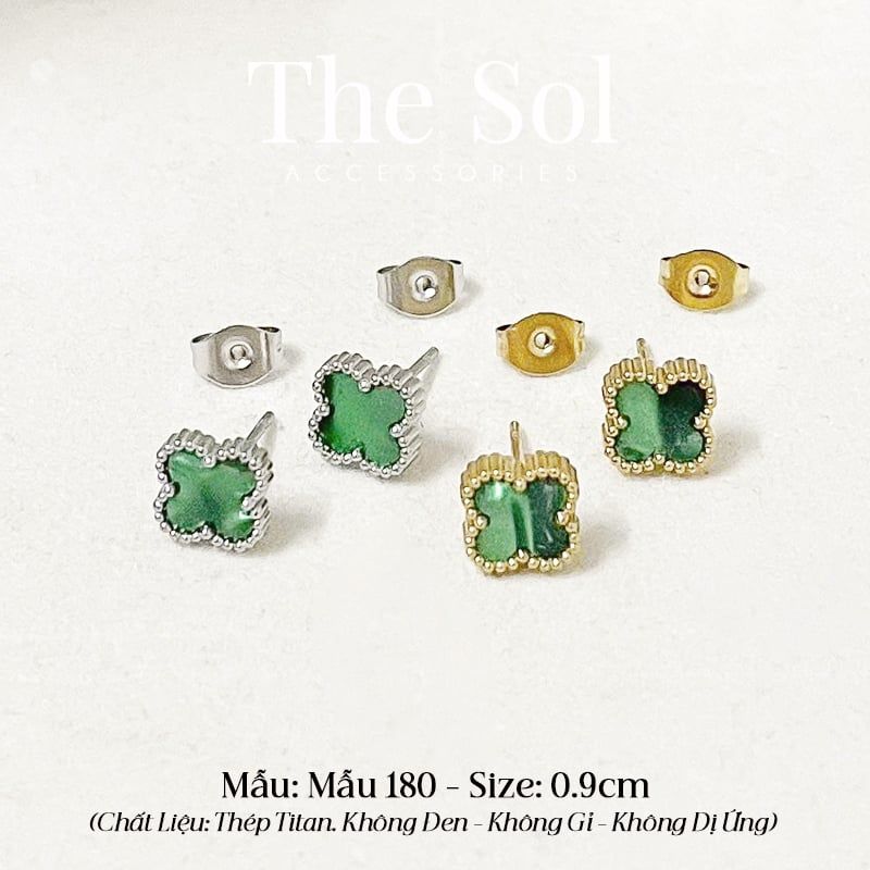  Bông Tai Titan Green Lou 0.9cm - Mẫu 180 