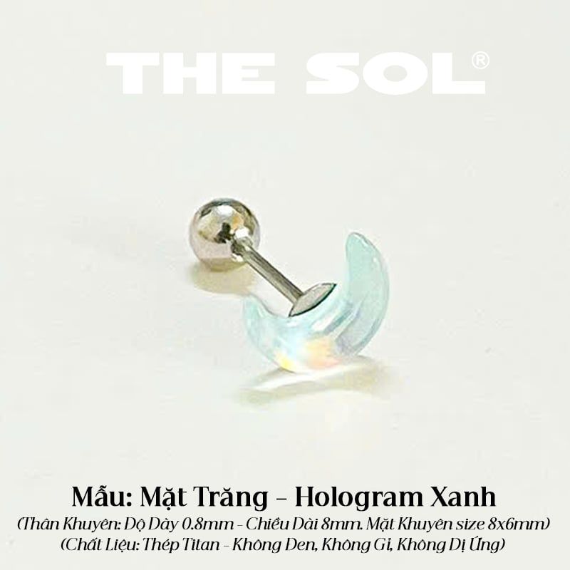  Khuyên Tai Thép Titan Màu Sắc Hologram 