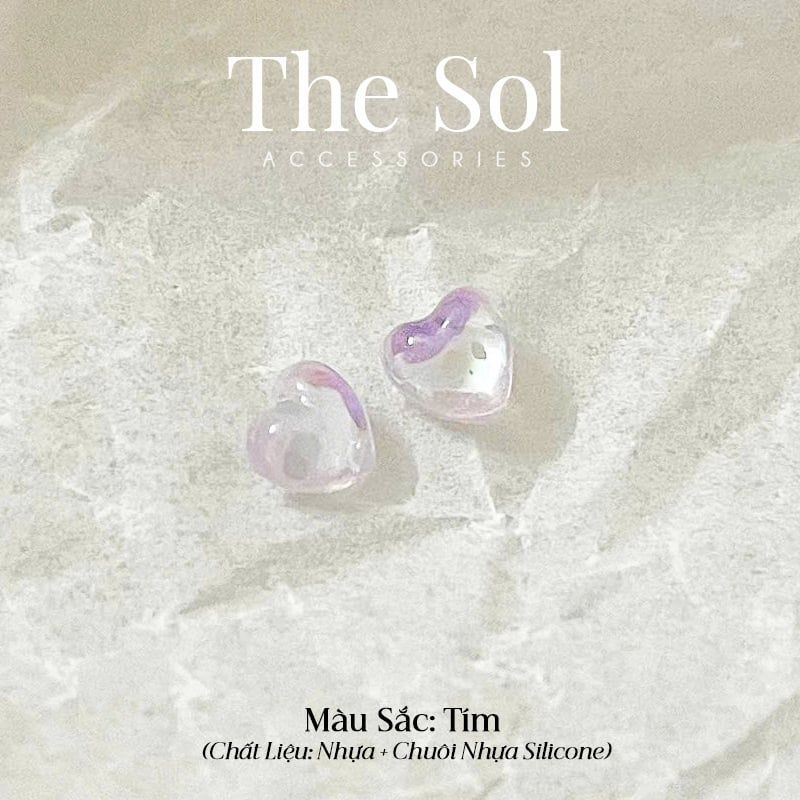  Bông Tai Nhựa Hologram Heart 