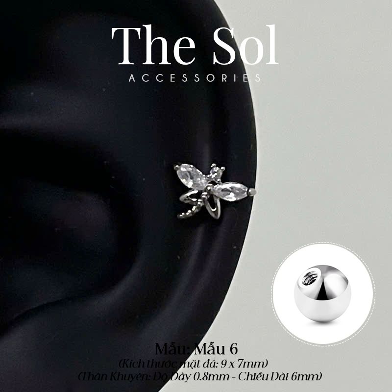  Khuyên Tai Thép Xi Mạ The Dragonfly - Mẫu 6 