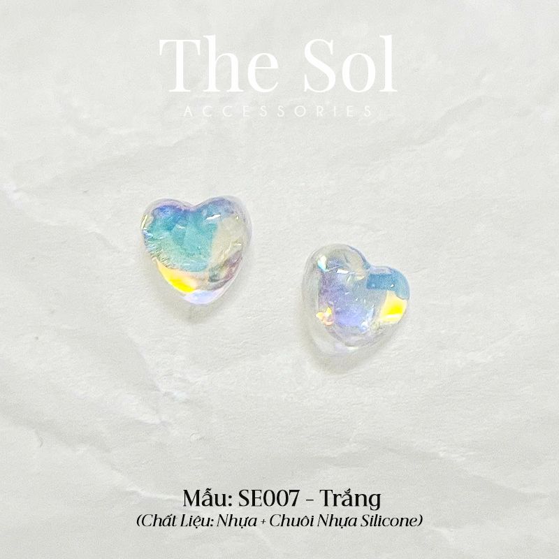  Bông Tai Nhựa Hologram Heart 