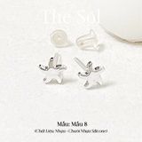  [SHOPEE] Bông Tai Nhựa Nhiều Mẫu Chuôi Su - Màu Bạc 
