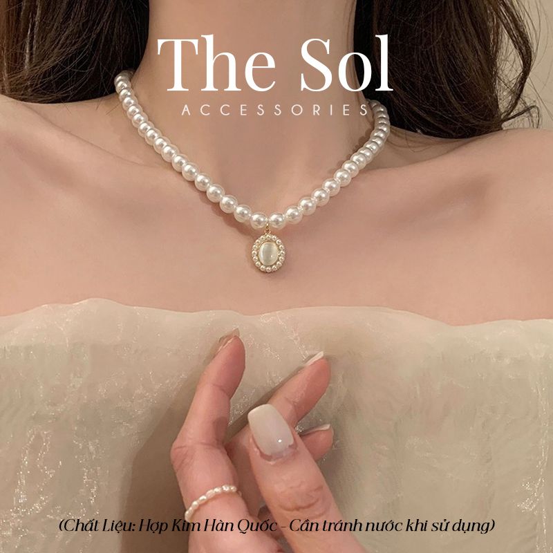  Dây Chuyền Hàn Quốc Oval Pearl 