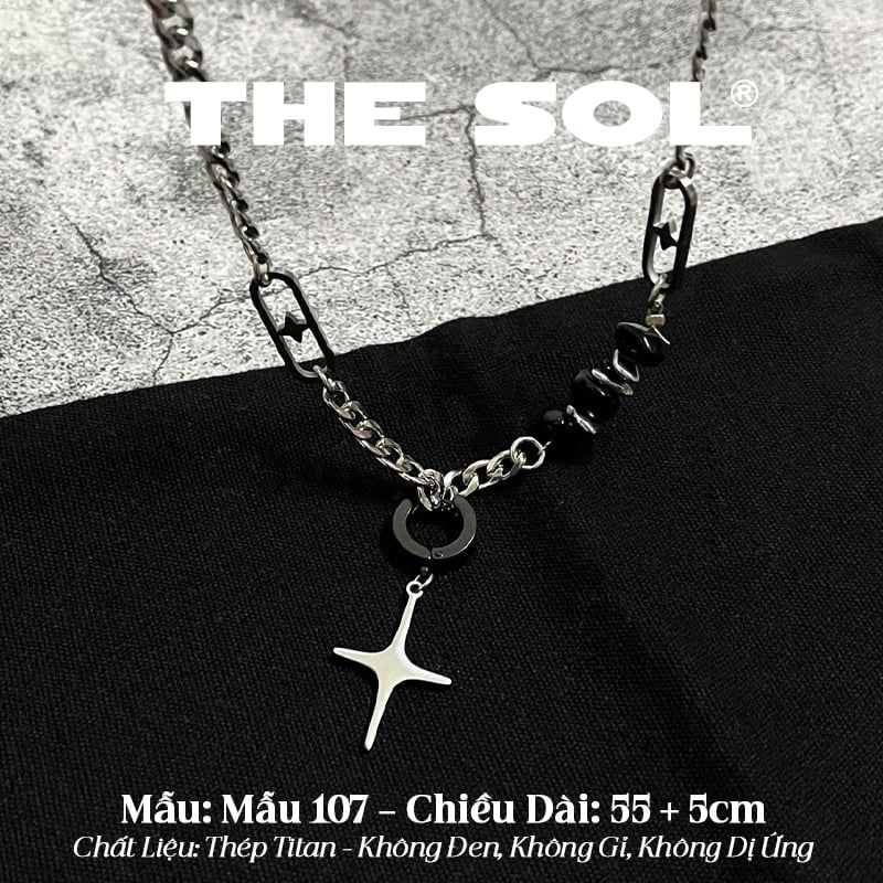  Dây Chuyền Titan Unisex Silver Star - Mẫu 107 