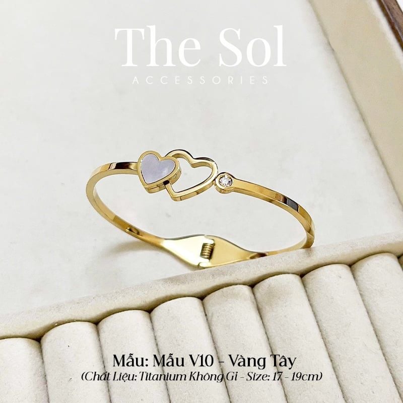  Vòng Tay Titan Double Heart - Mẫu V10 