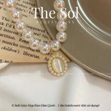  Dây Chuyền Hàn Quốc Oval Pearl 