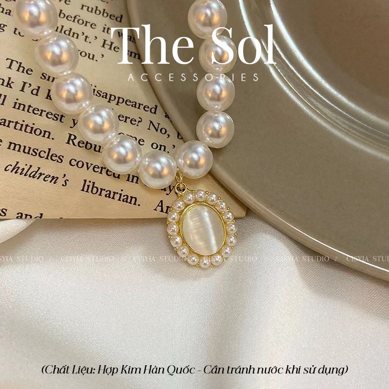  Dây Chuyền Hàn Quốc Oval Pearl 