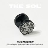  Khuyên Tai Titan Unisex Black Pattern - Mẫu D100 