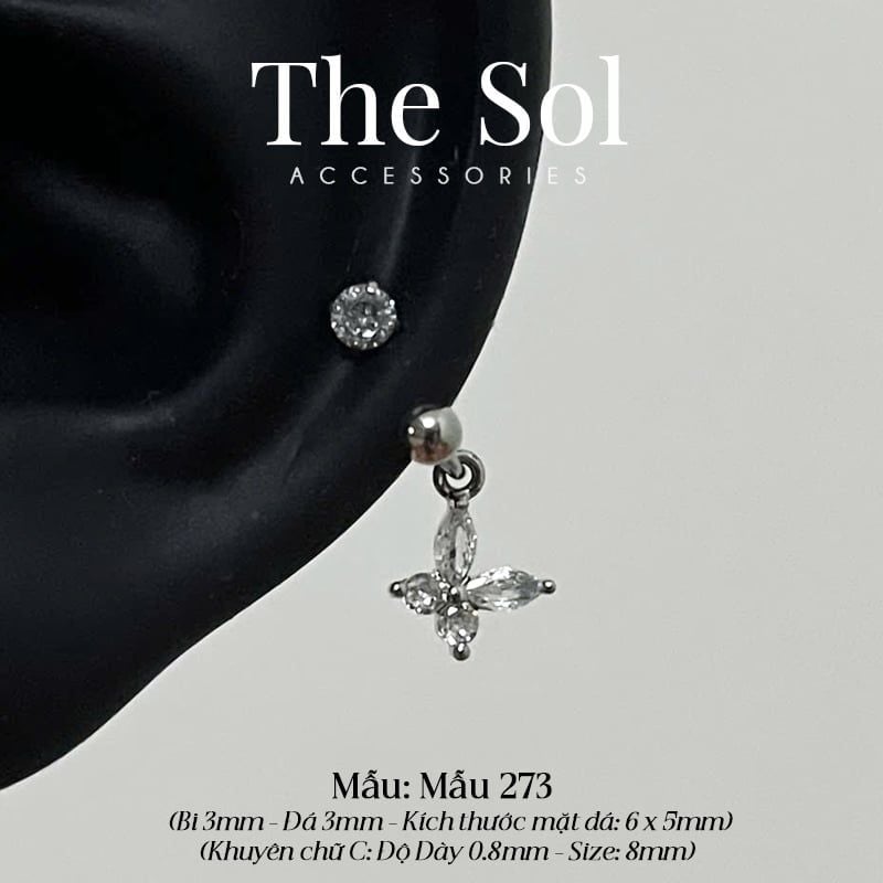  Khuyên Tai Thép Xi Mạ Dia Septum - Mẫu 273 
