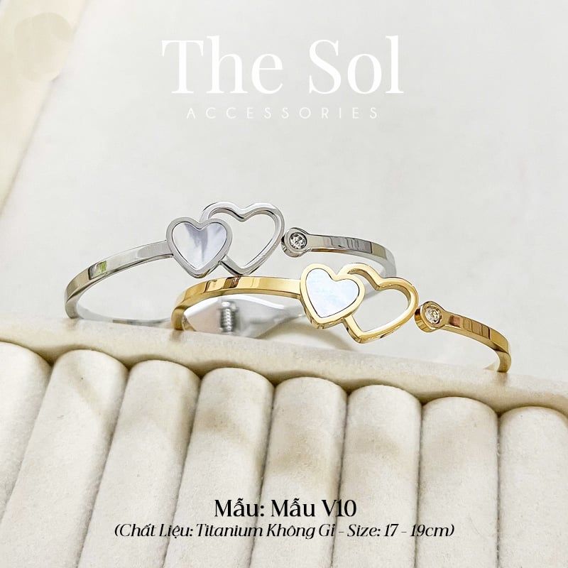  Vòng Tay Titan Double Heart - Mẫu V10 