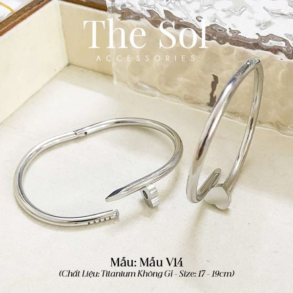  Vòng Tay Titan Silver Heart - Mẫu V14 