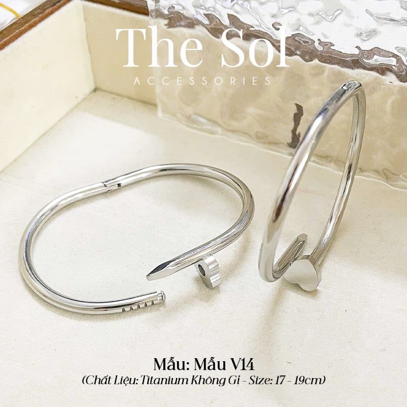  Vòng Tay Titan Silver Heart - Mẫu V14 