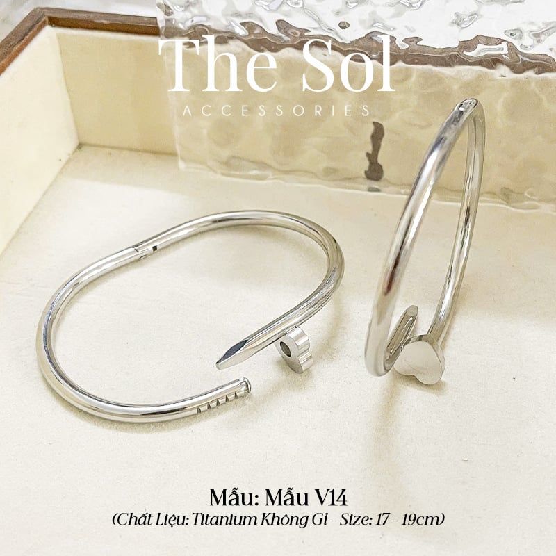  Vòng Tay Titan Silver Heart - Mẫu V14 