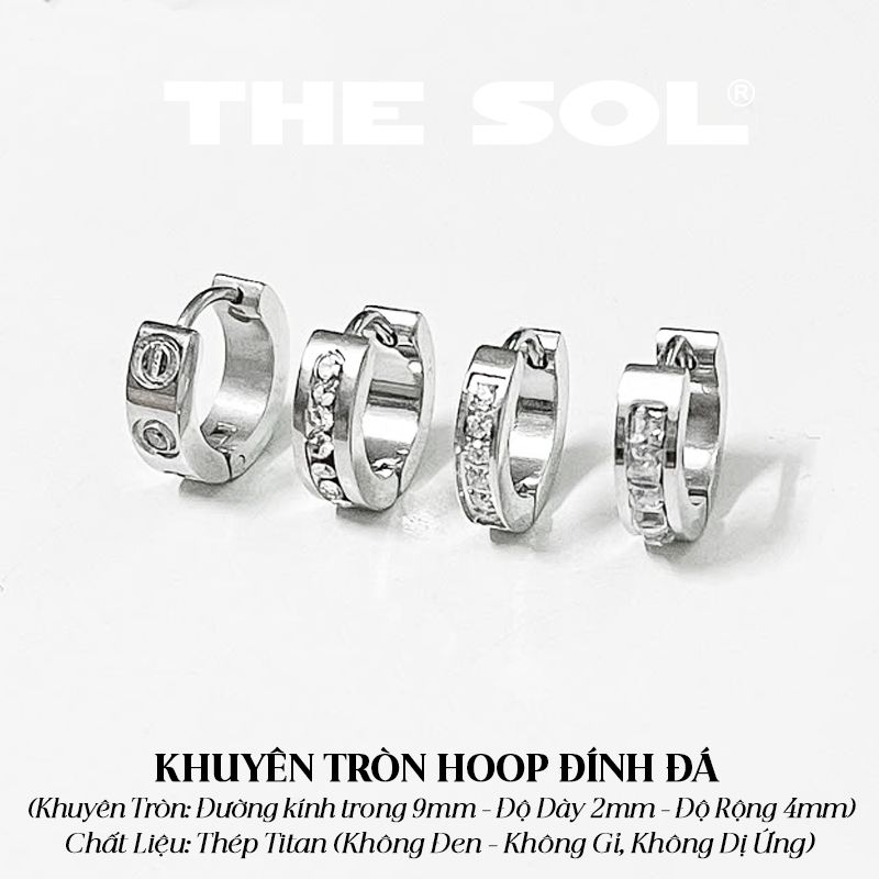  Khuyên Tai Titan Unisex Dia Hoops - Mẫu T163 