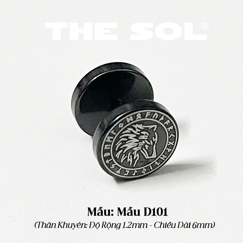  Khuyên Tai Titan Unisex Black Pattern - Mẫu D101 