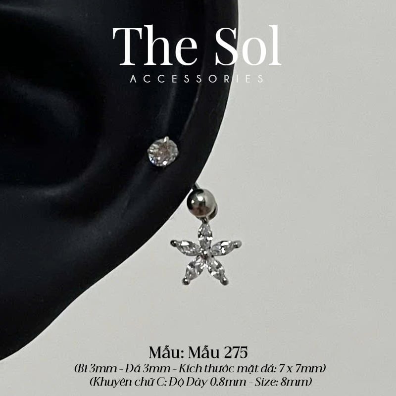  Khuyên Tai Thép Xi Mạ Dia Septum - Mẫu 275 