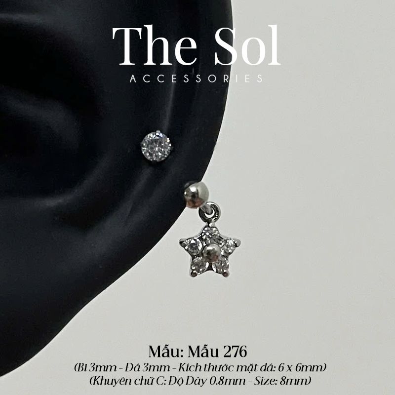  Khuyên Tai Thép Xi Mạ Dia Septum - Mẫu 276 