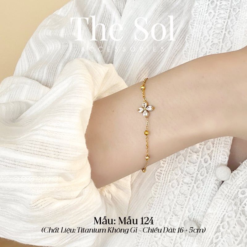  Lắc Tay Titan Diamond Clover - Mẫu 124 