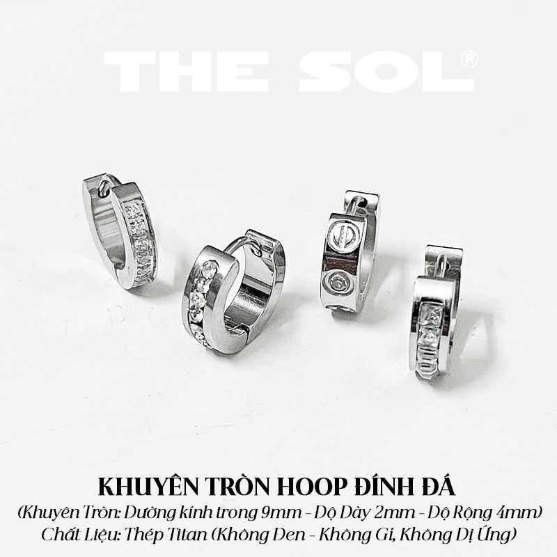  Khuyên Tai Titan Unisex Dia Cati Hoops - Mẫu T165 
