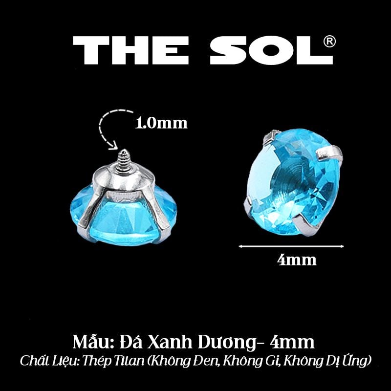  Mặt Đá Riêng Lẻ Dành Cho Khuyên Ren 1.0mm 