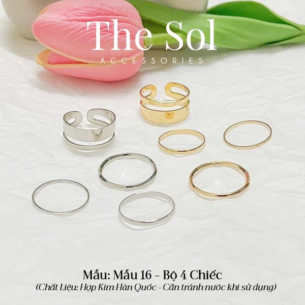  Set Nhẫn Hàn Quốc Bộ 4 Chiếc - Mẫu 16 