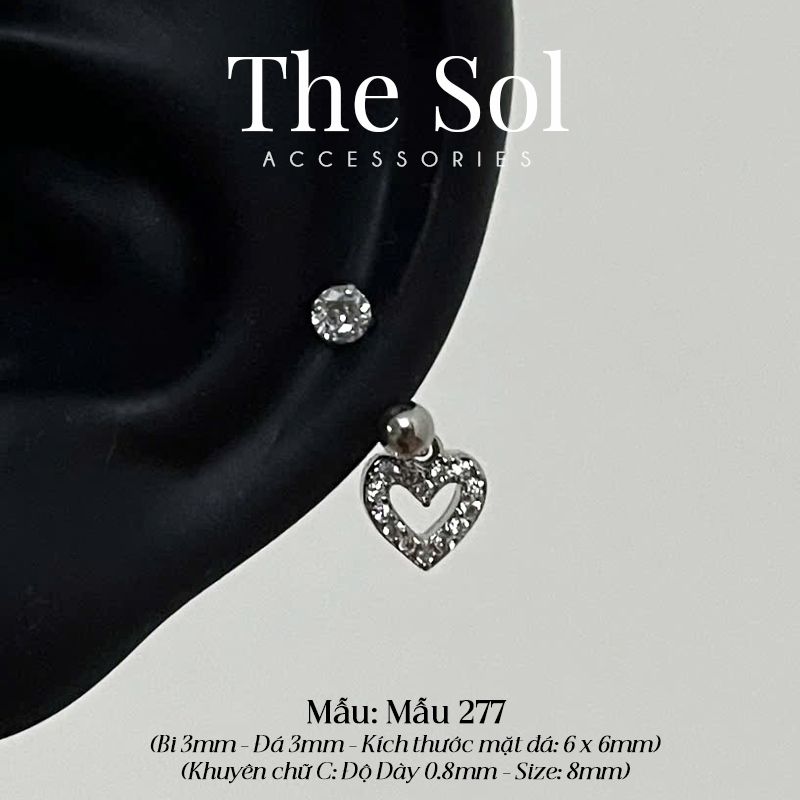  Khuyên Tai Thép Xi Mạ Dia Septum - Mẫu 277 