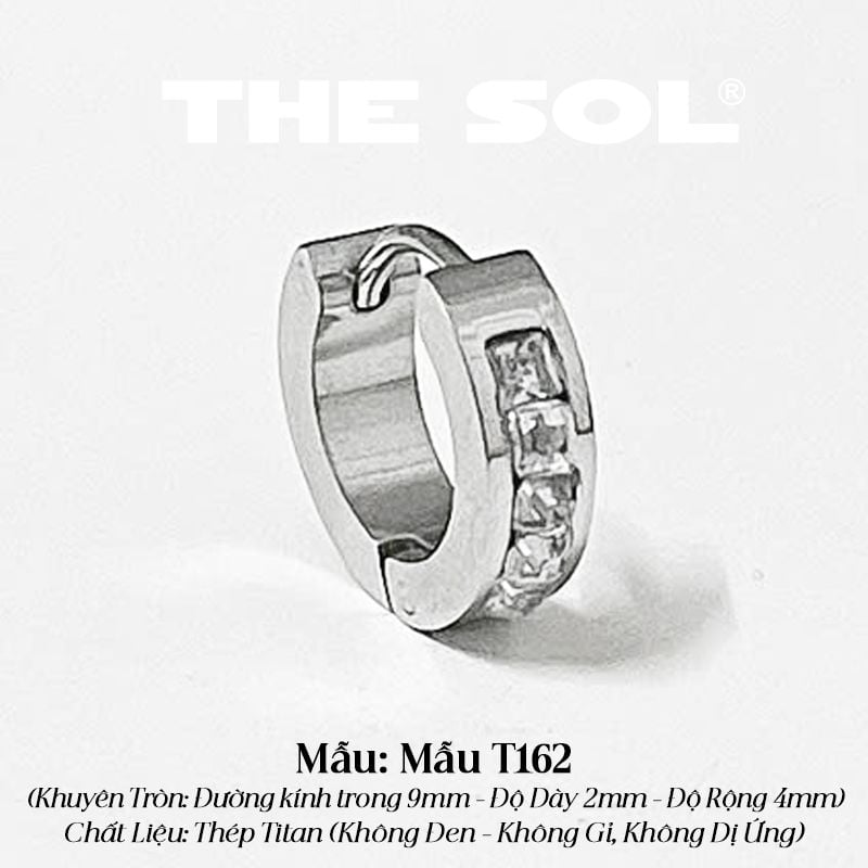  Khuyên Tai Titan Unisex Dia Hoops - Mẫu T162 