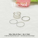  Set Nhẫn Hàn Quốc Bộ 4 Chiếc - Mẫu 16 
