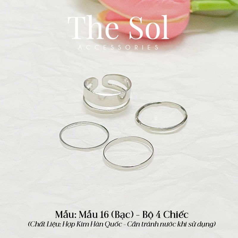  Set Nhẫn Hàn Quốc Bộ 4 Chiếc - Mẫu 16 
