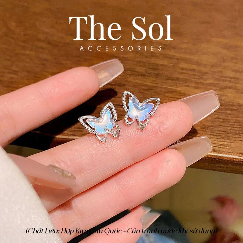  Bông Tai Hàn Quốc Hologram Butterfly 