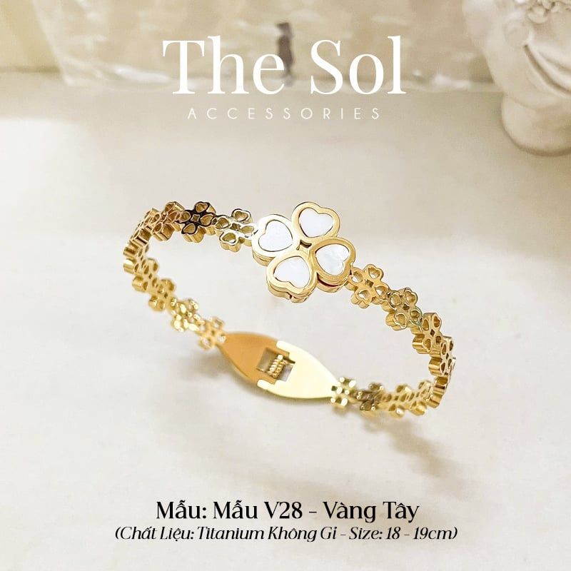  Vòng Tay Titan White Flower - Mẫu V28 