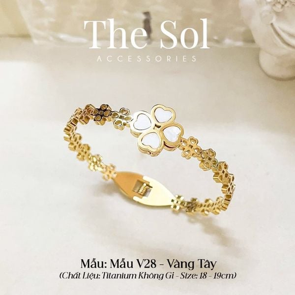  Vòng Tay Titan White Flower - Mẫu V28 