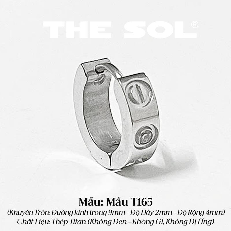  Khuyên Tai Titan Unisex Dia Cati Hoops - Mẫu T165 