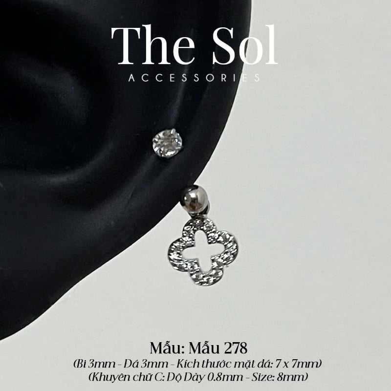  Khuyên Tai Thép Xi Mạ Dia Septum - Mẫu 278 
