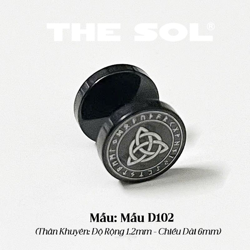  Khuyên Tai Titan Unisex Black Pattern - Mẫu D102 