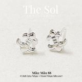  [SHOPEE] Bông Tai Nhựa Nhiều Mẫu Chuôi Su - Màu Bạc 