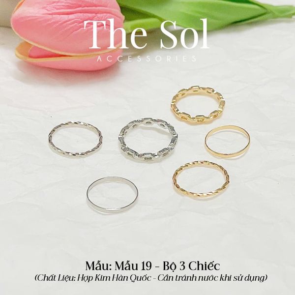  Set Nhẫn Hàn Quốc Bộ 3 Chiếc - Mẫu 19 