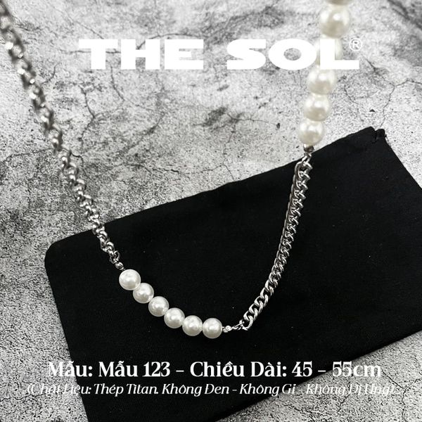  Dây Chuyền Titan Unisex Pearl Chain - Mẫu 123 