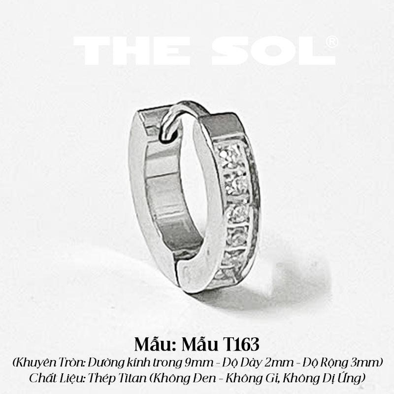  Khuyên Tai Titan Unisex Dia Hoops - Mẫu T163 