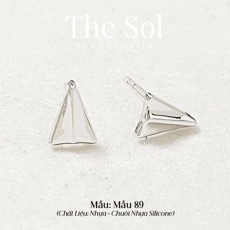  [SHOPEE] Bông Tai Nhựa Nhiều Mẫu Chuôi Su - Màu Bạc 