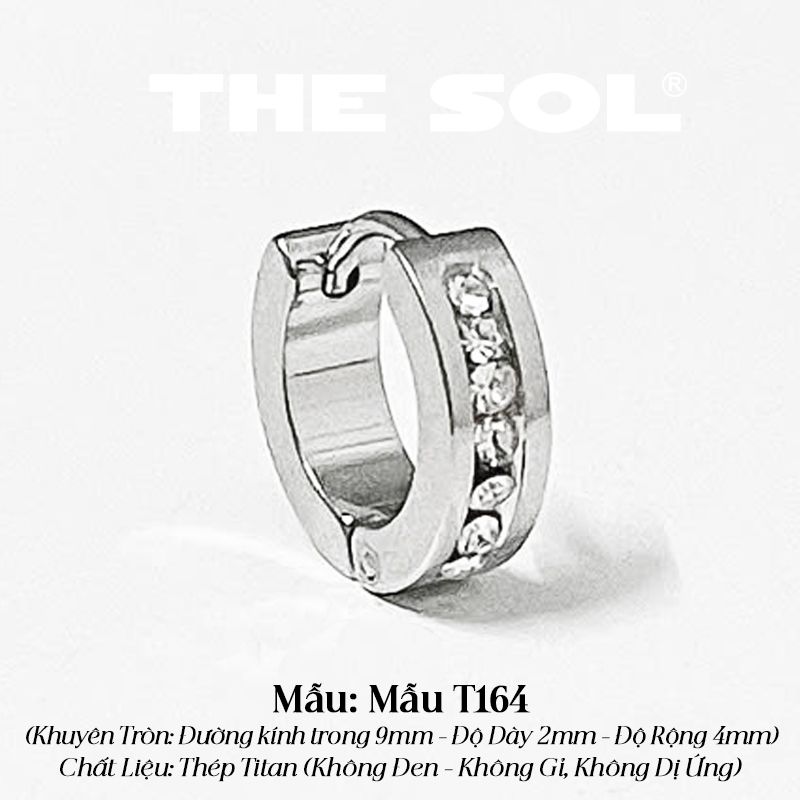  Khuyên Tai Titan Unisex Dia Hoops - Mẫu T164 