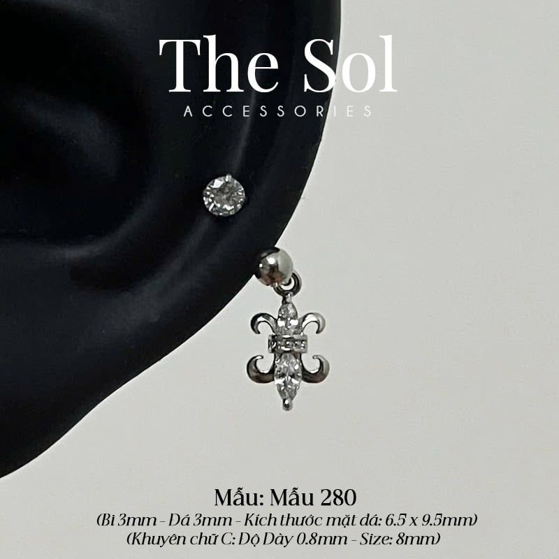  Khuyên Tai Thép Xi Mạ Dia Septum - Mẫu 280 