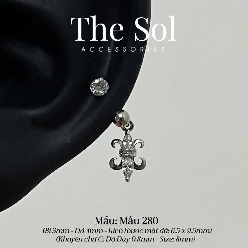  Khuyên Tai Thép Xi Mạ Dia Septum - Mẫu 280 