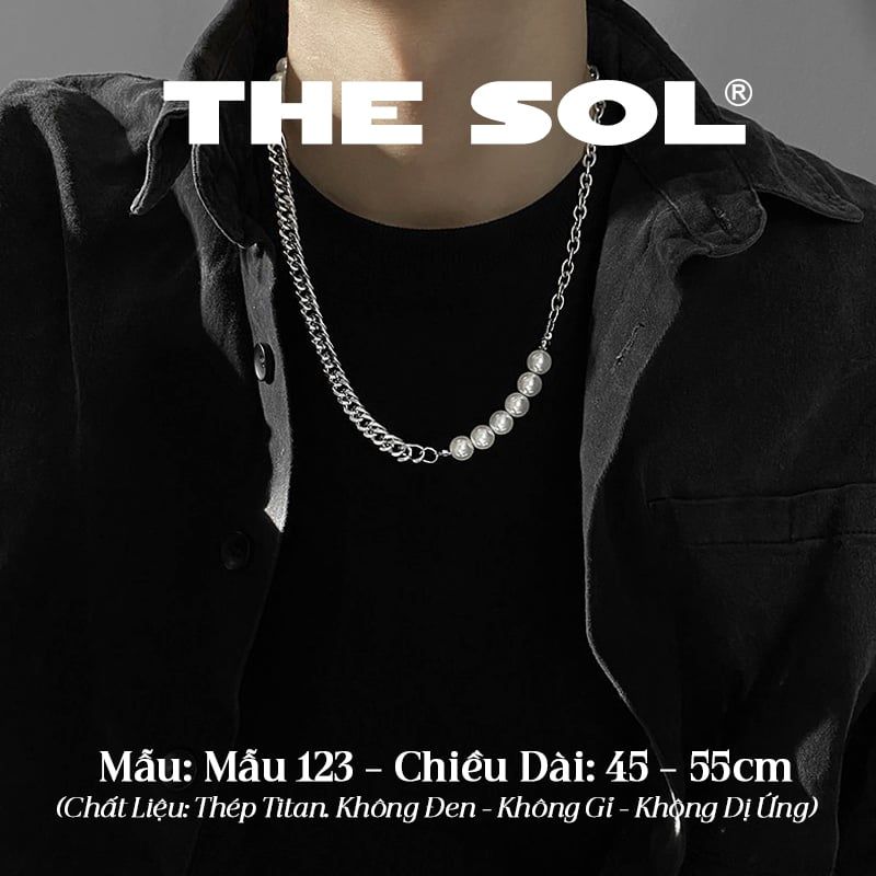  Dây Chuyền Titan Unisex Pearl Chain - Mẫu 123 