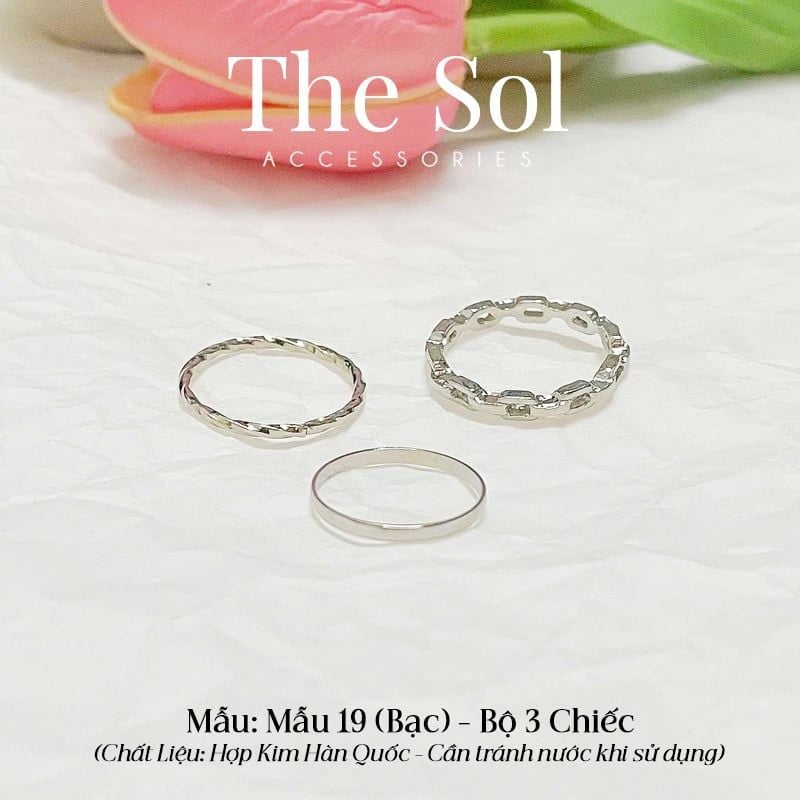  Set Nhẫn Hàn Quốc Bộ 3 Chiếc - Mẫu 19 