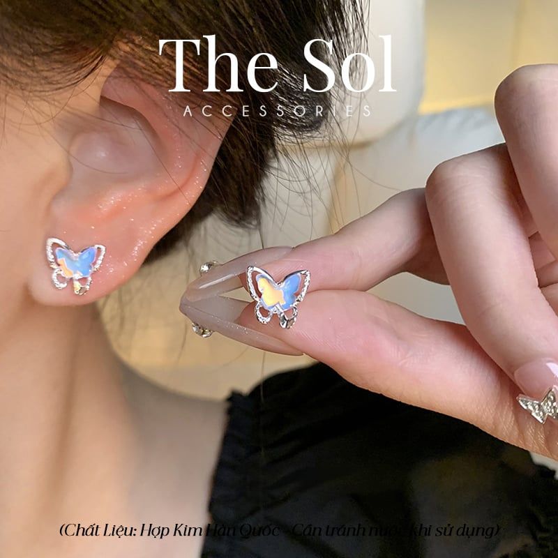  Bông Tai Hàn Quốc Hologram Butterfly 